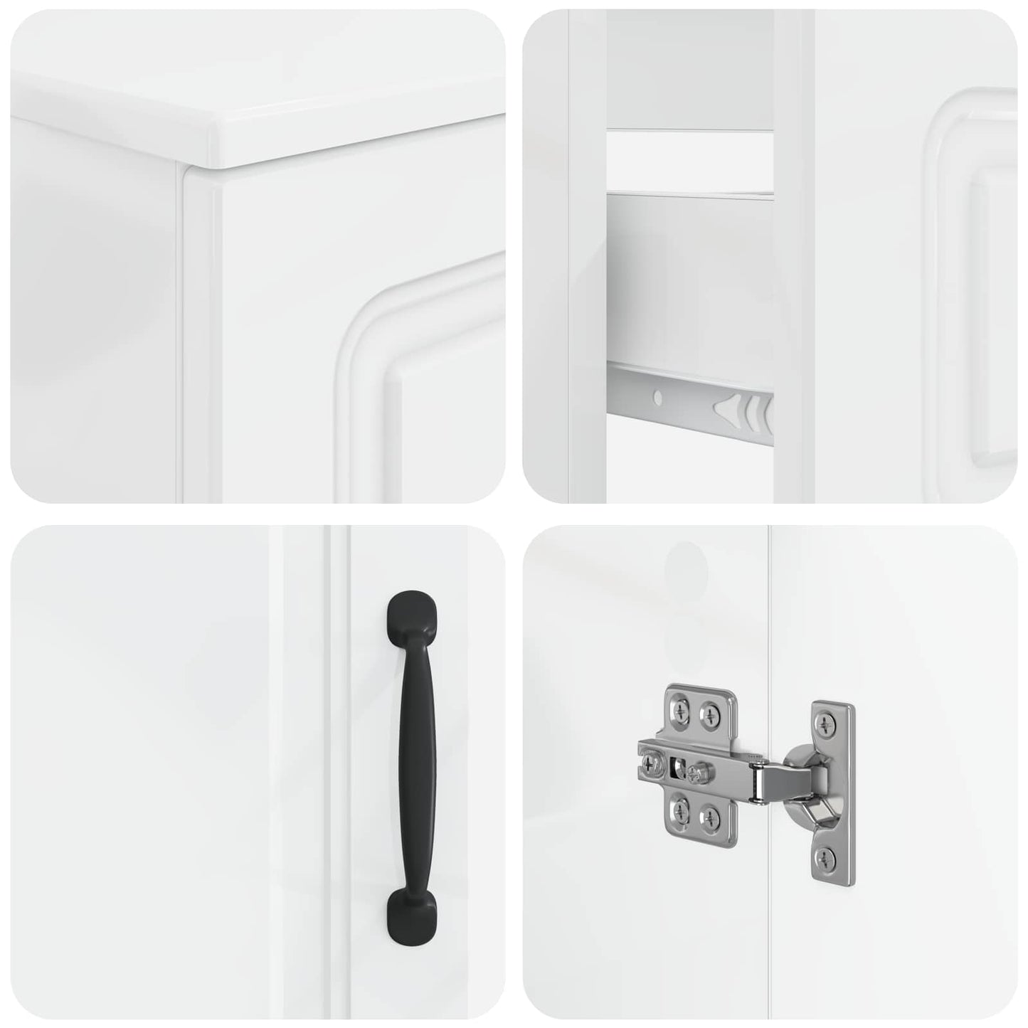 vidaXL 4 Piece Bathroom Cabinet Set UTRECHT High Gloss White