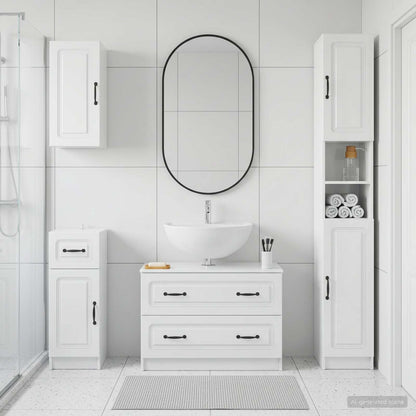 vidaXL 4 Piece Bathroom Cabinet Set UTRECHT High Gloss White