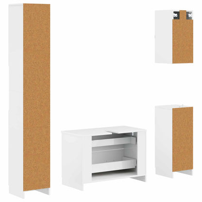 vidaXL 4 Piece Bathroom Cabinet Set UTRECHT High Gloss White