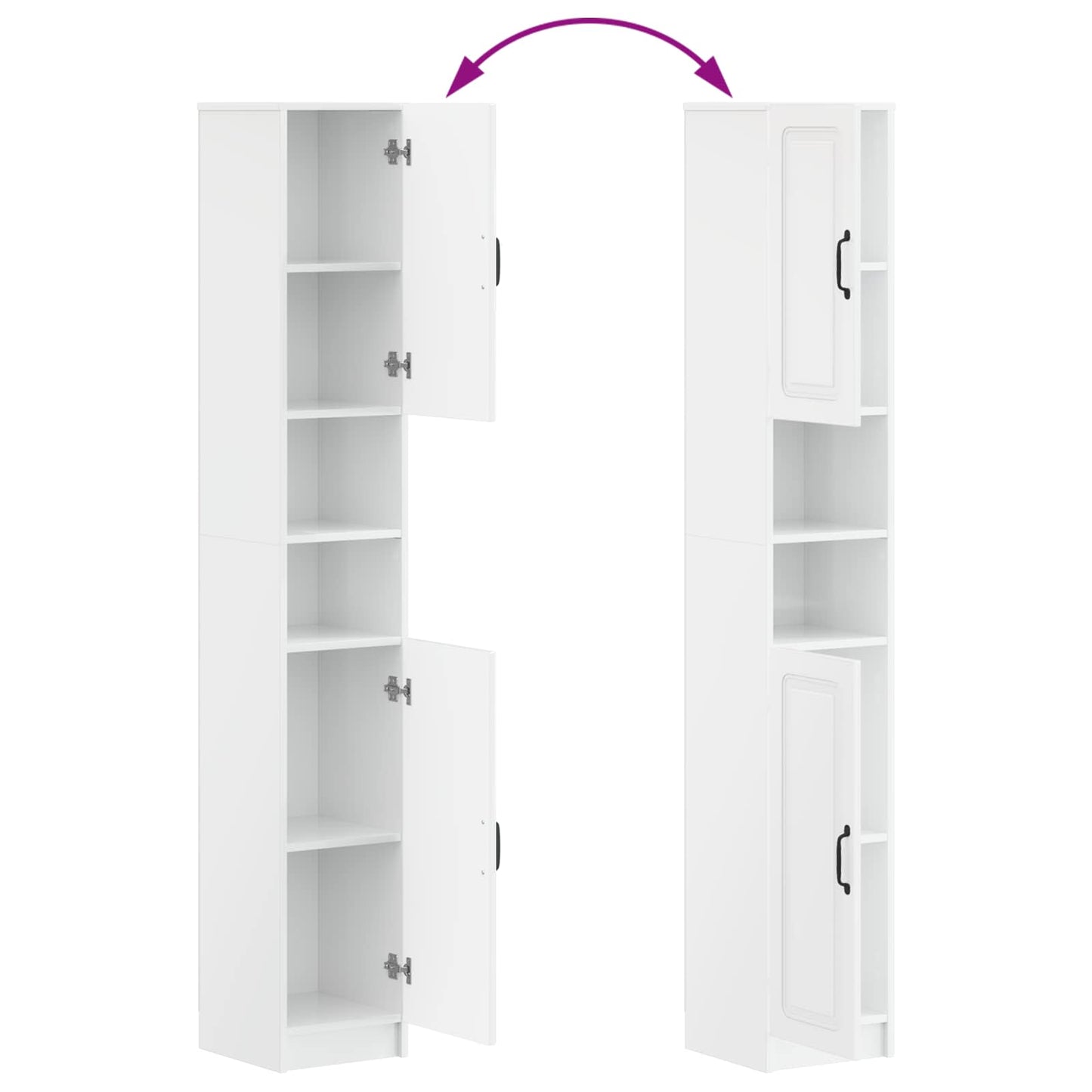 vidaXL 4 Piece Bathroom Cabinet Set UTRECHT High Gloss White