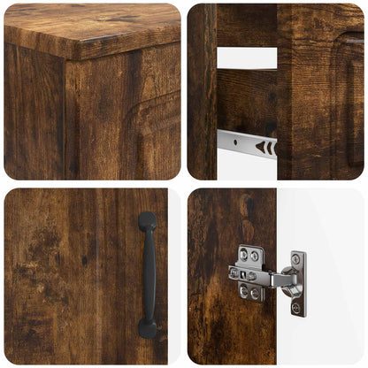 vidaXL 4 Piece Bathroom Cabinet Set UTRECHT Smoked Oak Engineered Wood