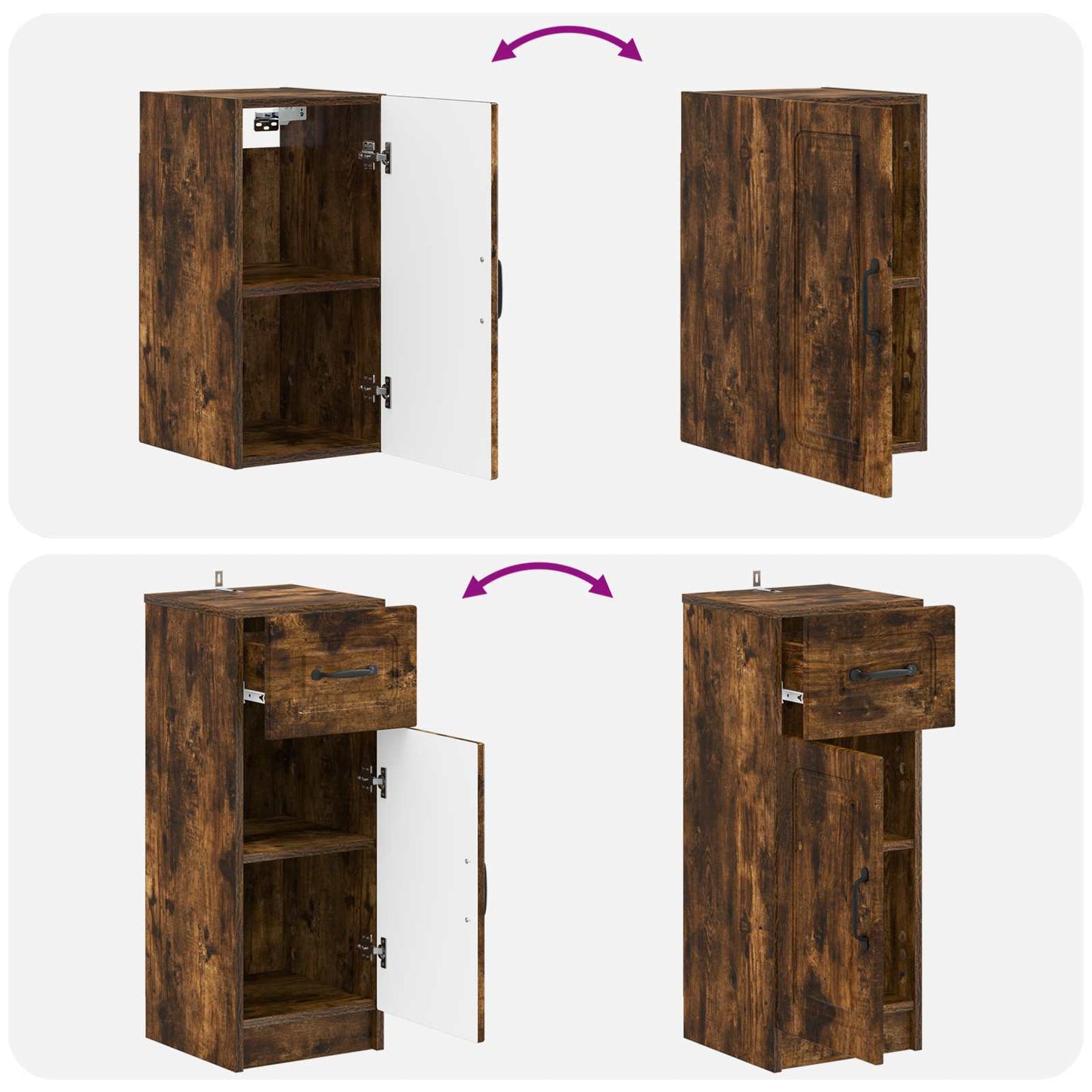 vidaXL 4 Piece Bathroom Cabinet Set UTRECHT Smoked Oak Engineered Wood