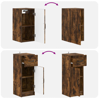 vidaXL 4 Piece Bathroom Cabinet Set UTRECHT Smoked Oak Engineered Wood