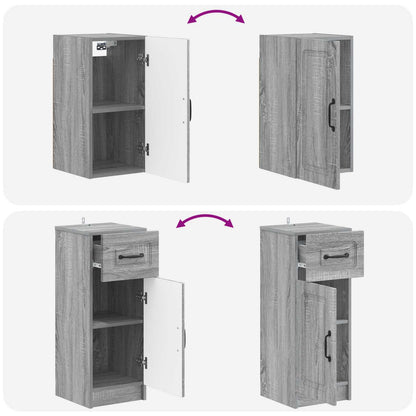 vidaXL 4 Piece Bathroom Cabinet Set UTRECHT Grey Sonoma