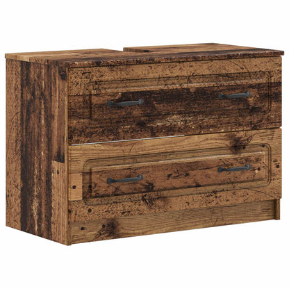 vidaXL 4 Piece Bathroom Cabinet Set UTRECHT Old Wood Engineered Wood