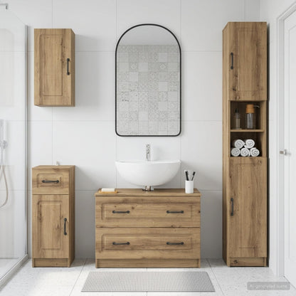 vidaXL 4 Piece Bathroom Cabinet Set UTRECHT Artisan Oak