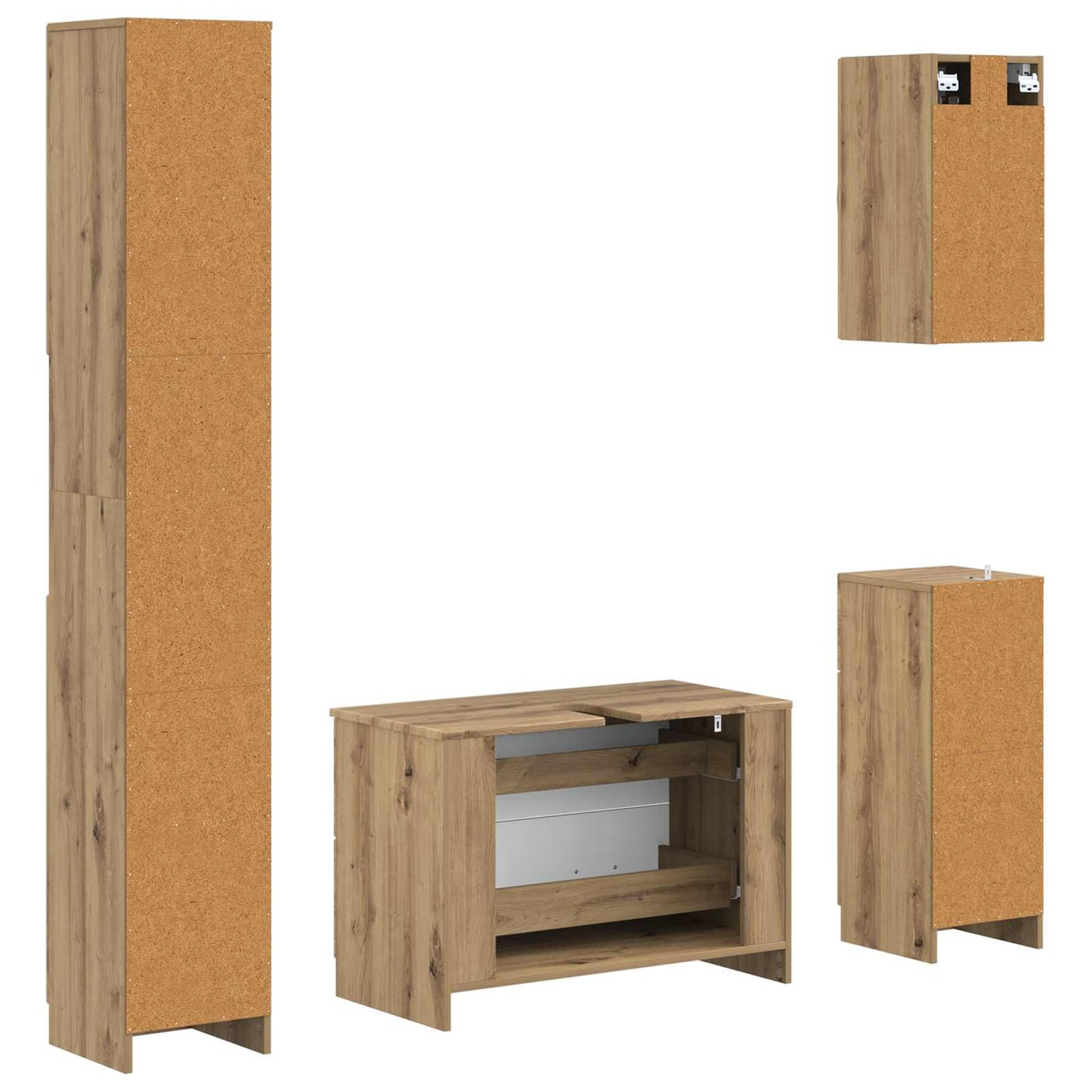 vidaXL 4 Piece Bathroom Cabinet Set UTRECHT Artisan Oak