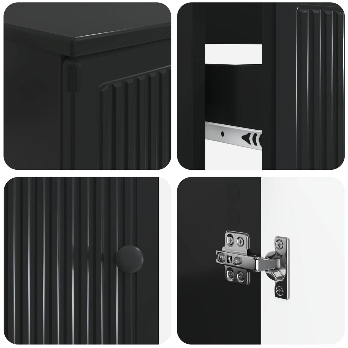 vidaXL 3 Piece Bathroom Cabinet Set EDE 3 pcs Black 30 x 31 x 80 cm