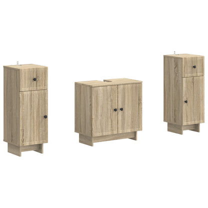 vidaXL 2 Piece Bathroom Cabinet Set EDE Sonoma Oak Engineered Wood