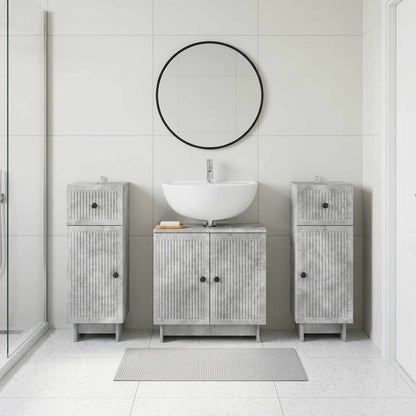 vidaXL 3 Piece Bathroom Cabinet Set EDE 3 pcs Concrete Grey