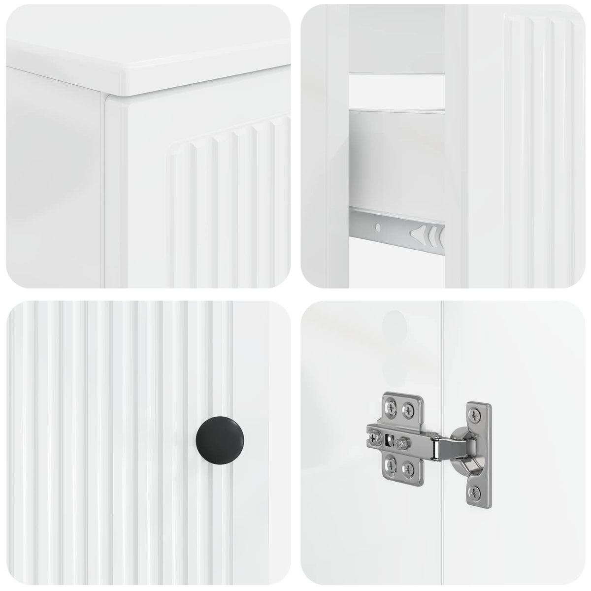 vidaXL 3 Piece Bathroom Cabinet Set EDE 3 pcs High Gloss White