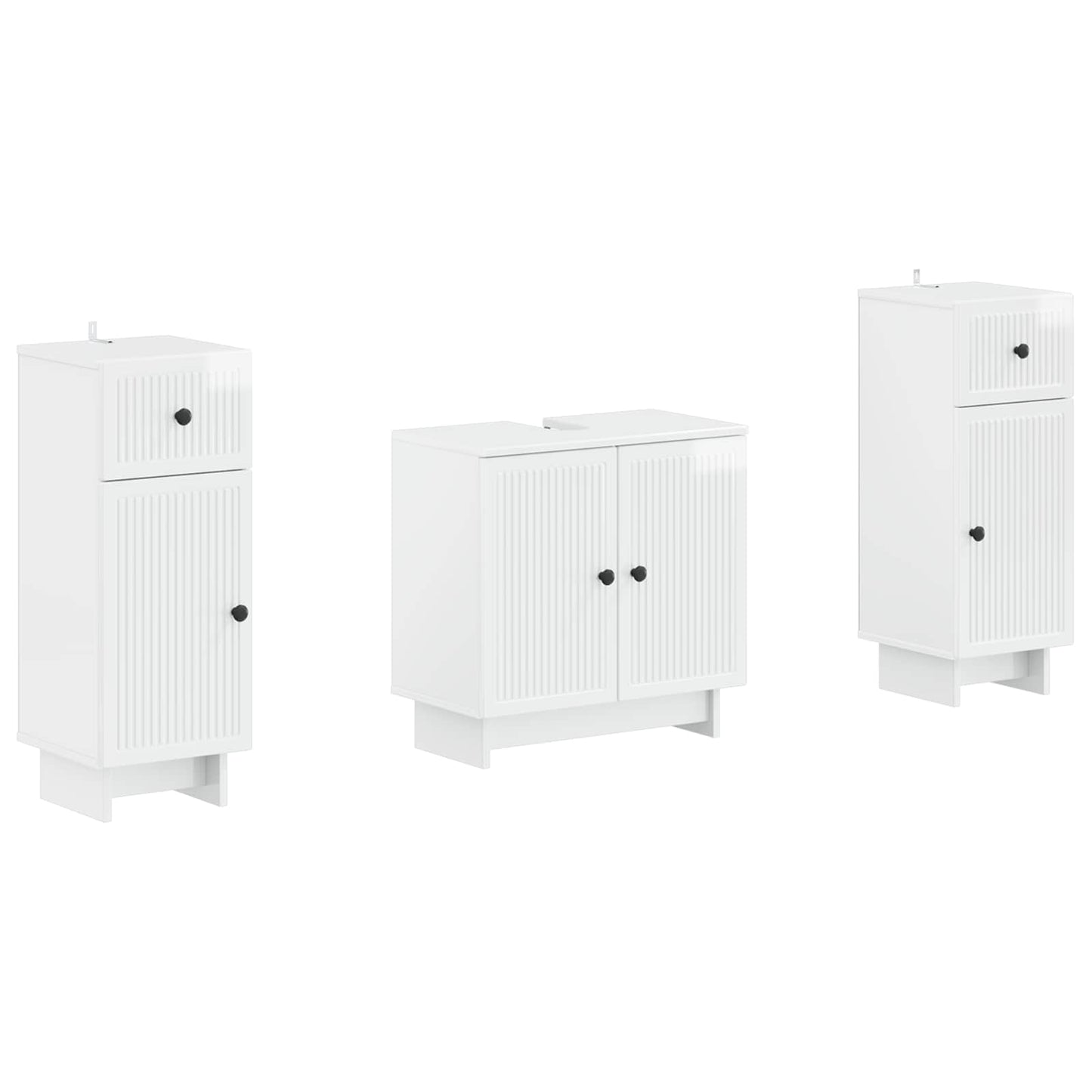 vidaXL 2 Piece Bathroom Cabinet Set EDE High Gloss White