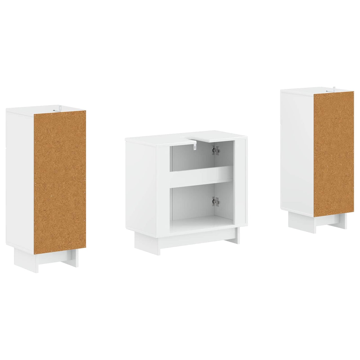 vidaXL 2 Piece Bathroom Cabinet Set EDE High Gloss White
