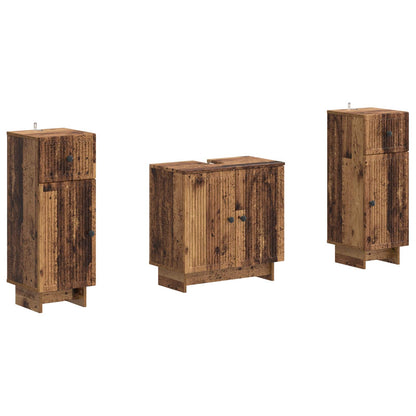 vidaXL 2 Piece Bathroom Cabinet Set EDE Old Wood Engineered Wood