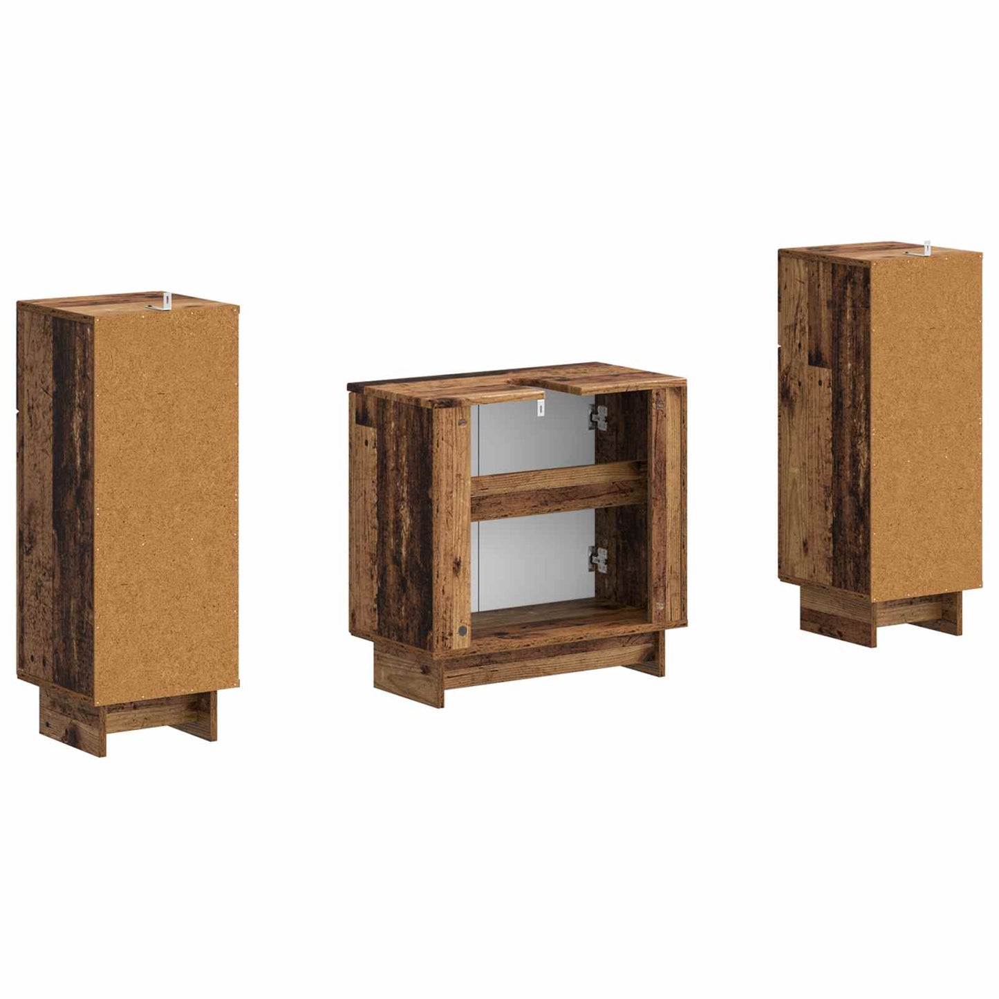 vidaXL 2 Piece Bathroom Cabinet Set EDE Old Wood Engineered Wood