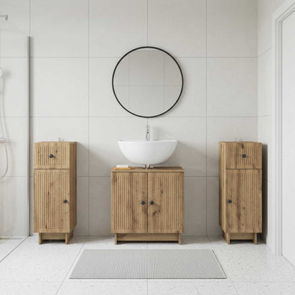 vidaXL 3 Piece Bathroom Cabinet Set EDE 3 pcs Artisan Oak