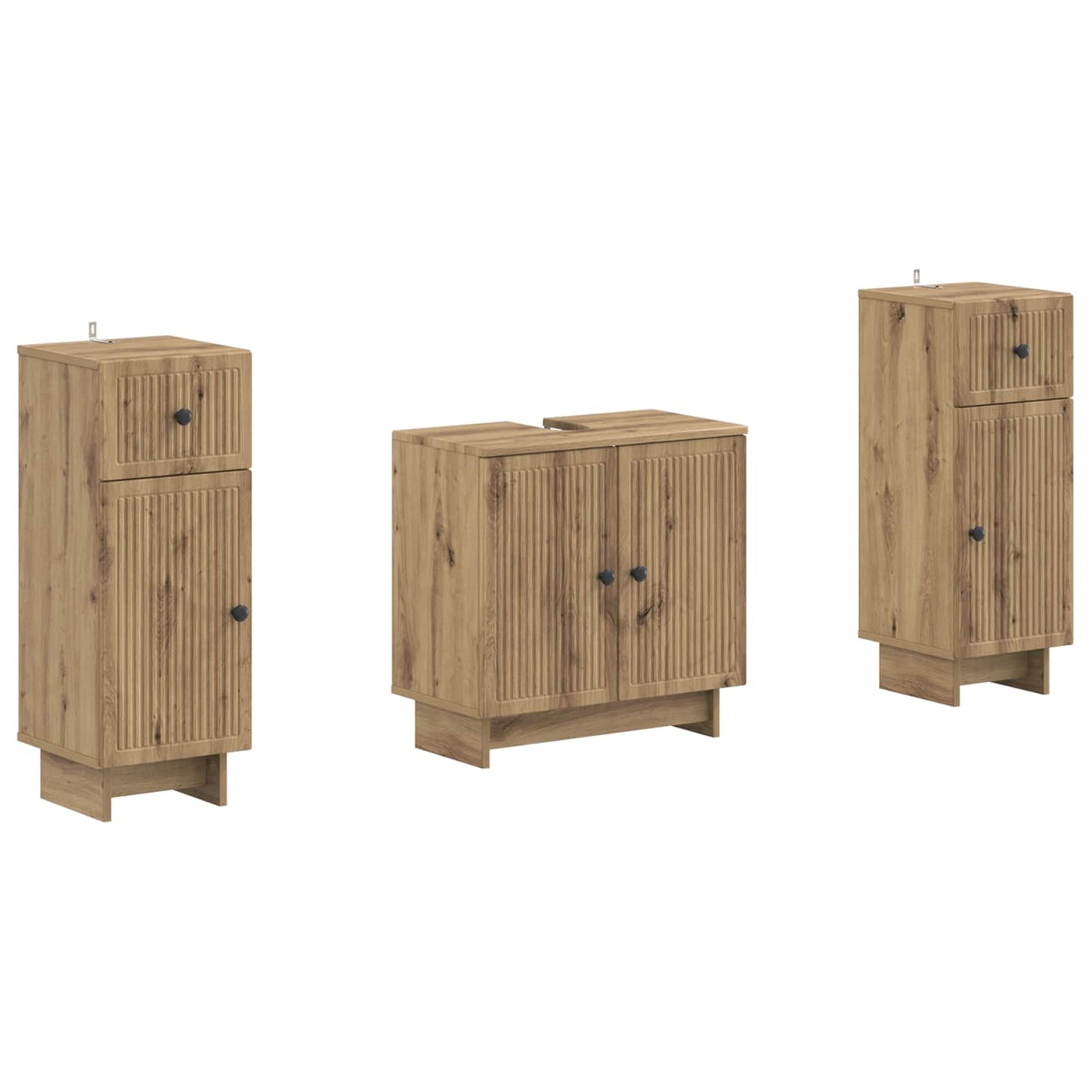 vidaXL 2 Piece Bathroom Cabinet Set EDE Artisan Oak Engineered Wood