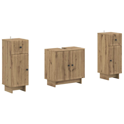 vidaXL 2 Piece Bathroom Cabinet Set EDE Artisan Oak Engineered Wood