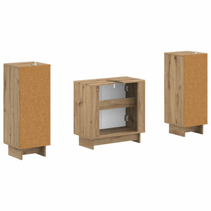 vidaXL 2 Piece Bathroom Cabinet Set EDE Artisan Oak Engineered Wood