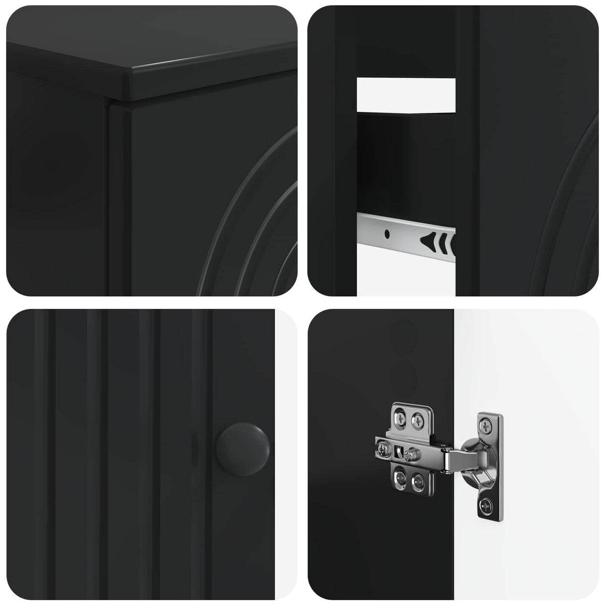 vidaXL 3 Piece Bathroom Cabinet Set ALKMAAR 3 pcs Black