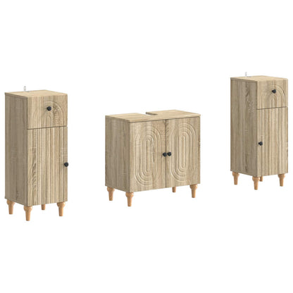 vidaXL 2 Piece Bathroom Cabinet Set ALKMAAR Sonoma Oak Engineered Wood