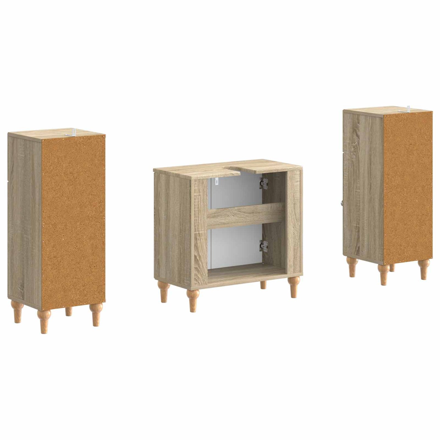 vidaXL 2 Piece Bathroom Cabinet Set ALKMAAR Sonoma Oak Engineered Wood