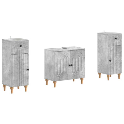 vidaXL 2 Piece Bathroom Cabinet Set ALKMAAR Concrete Grey