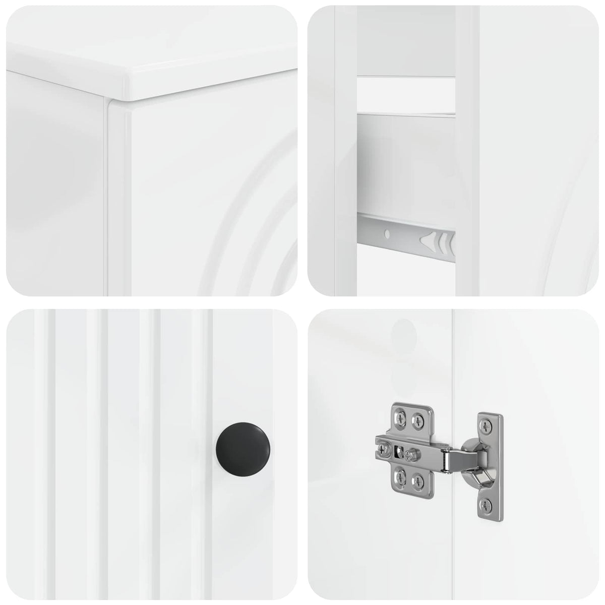 vidaXL 3 Piece Bathroom Cabinet Set ALKMAAR 3 pcs High Gloss White
