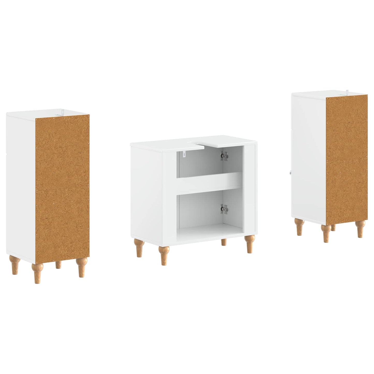 vidaXL 2 Piece Bathroom Cabinet Set ALKMAAR High Gloss White