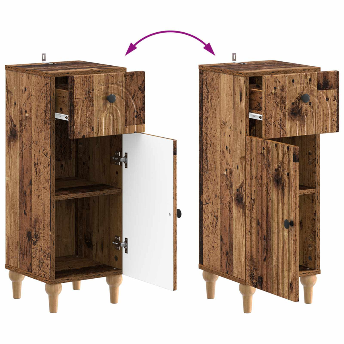 vidaXL 3 Piece Bathroom Cabinet Set ALKMAAR 3 pcs Old Wood