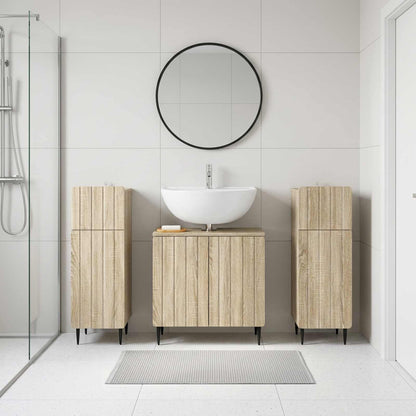 vidaXL 3 Piece Bathroom Cabinet Set ZWOLLE 3 pcs Sonoma Oak