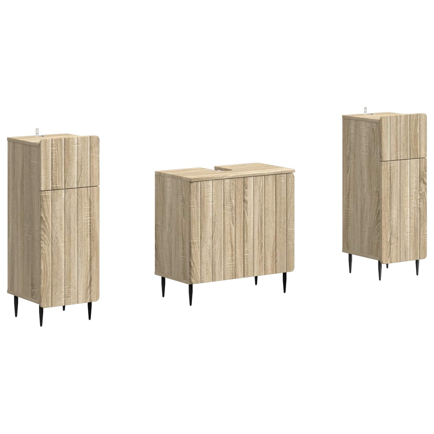 vidaXL 2 Piece Bathroom Cabinet Set ZWOLLE Sonoma Oak Engineered Wood