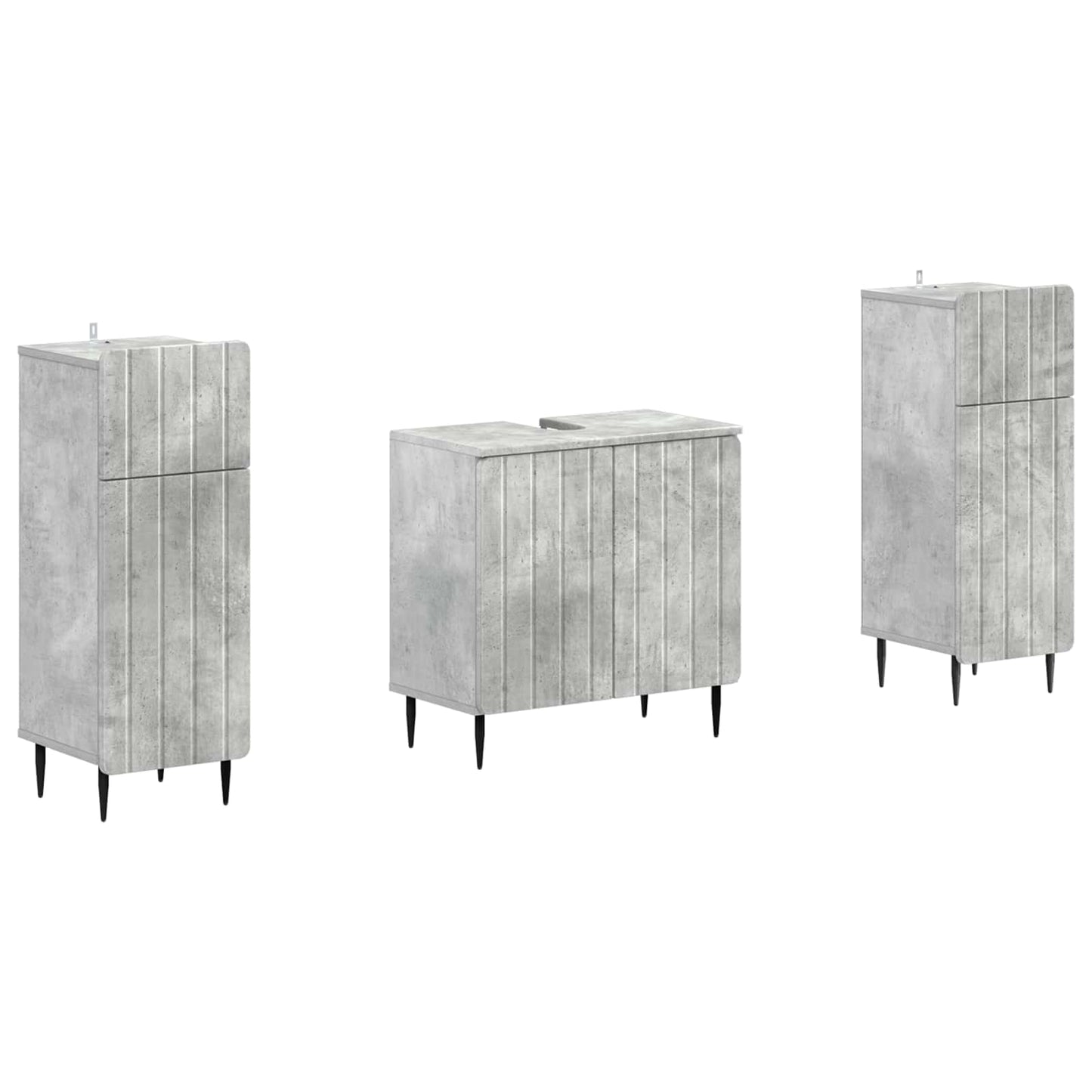 vidaXL 2 Piece Bathroom Cabinet Set ZWOLLE Concrete Grey