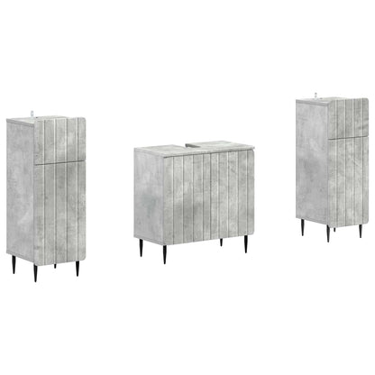 vidaXL 2 Piece Bathroom Cabinet Set ZWOLLE Concrete Grey