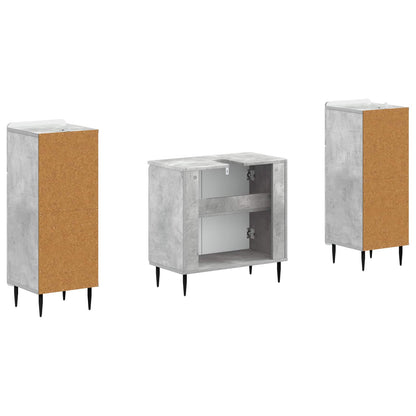 vidaXL 2 Piece Bathroom Cabinet Set ZWOLLE Concrete Grey