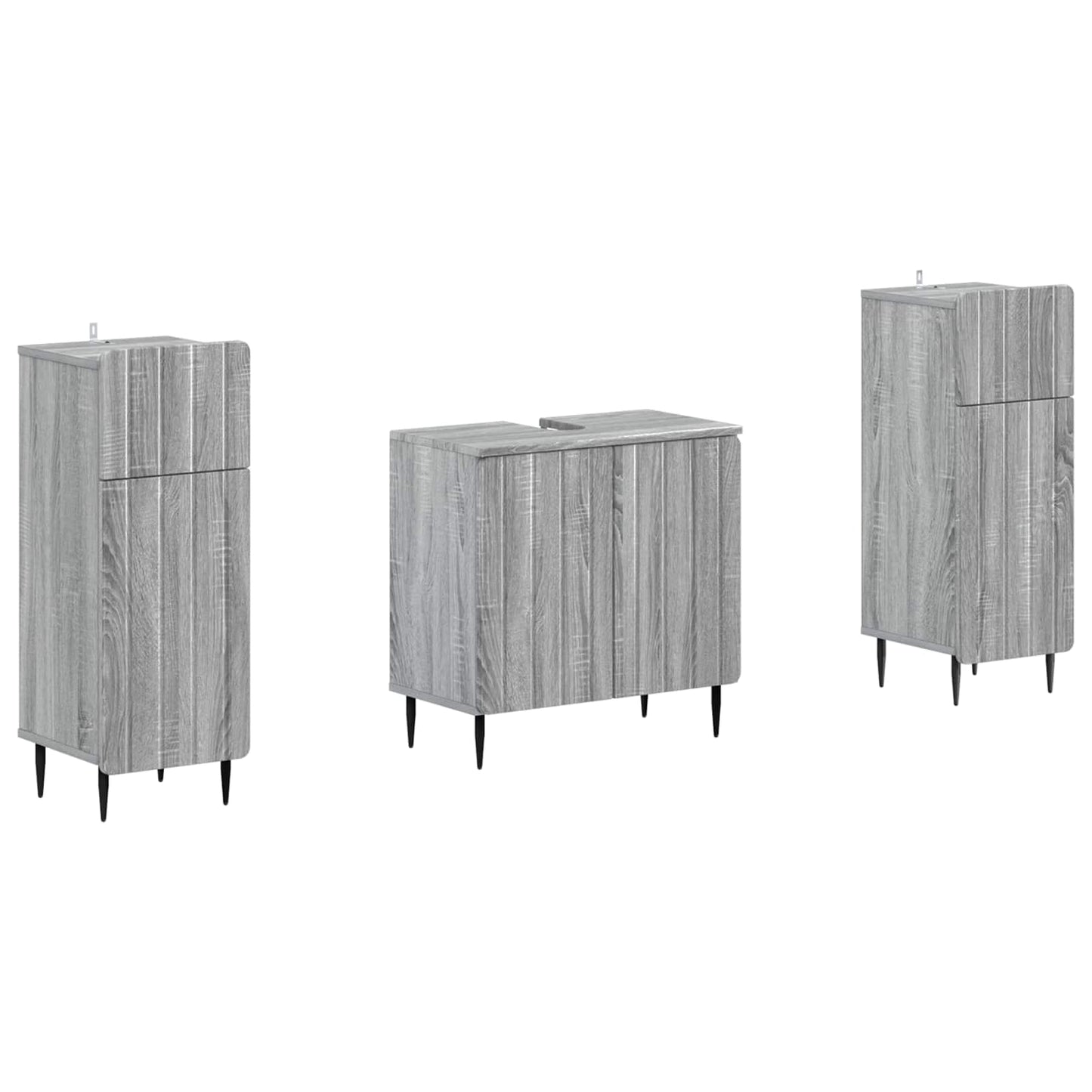 vidaXL 2 Piece Bathroom Cabinet Set ZWOLLE Grey Sonoma Engineered Wood