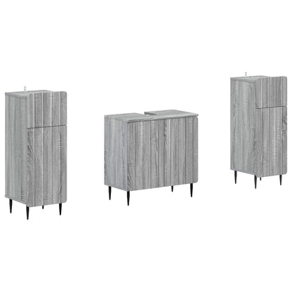 vidaXL 2 Piece Bathroom Cabinet Set ZWOLLE Grey Sonoma Engineered Wood