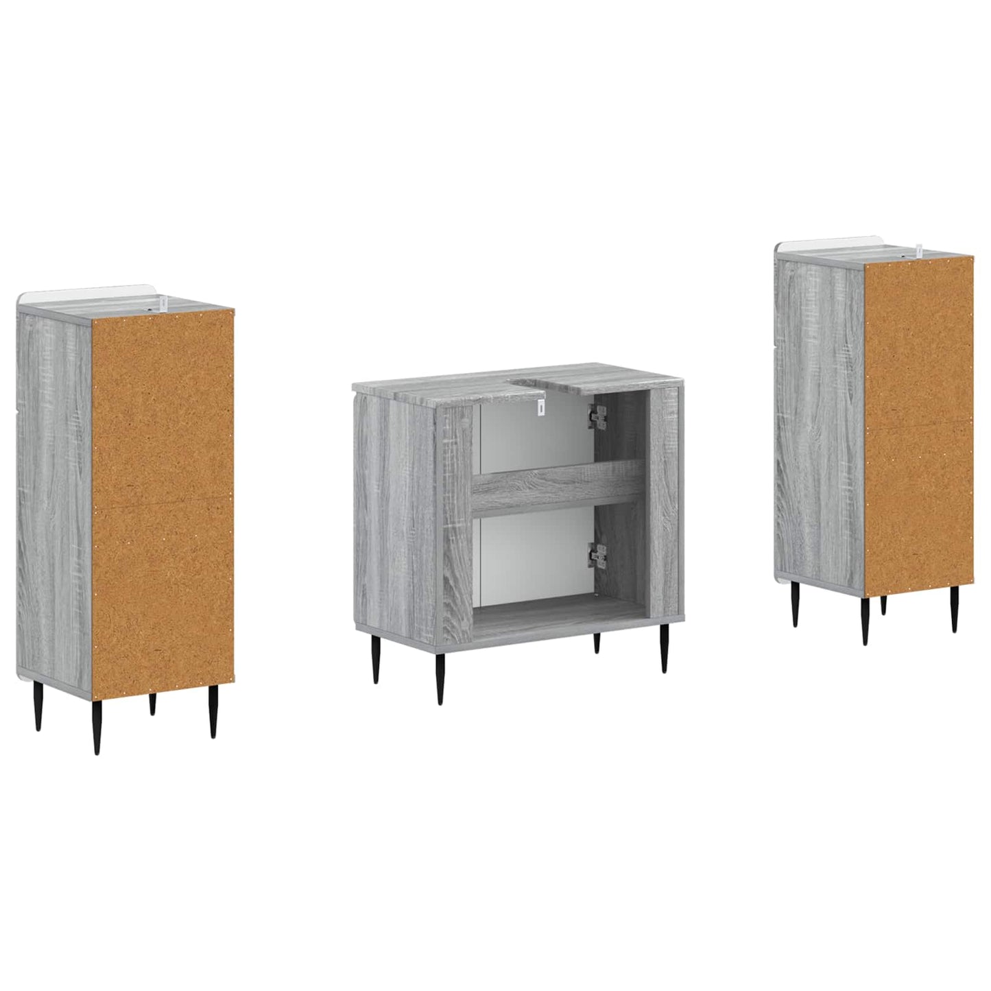 vidaXL 2 Piece Bathroom Cabinet Set ZWOLLE Grey Sonoma Engineered Wood