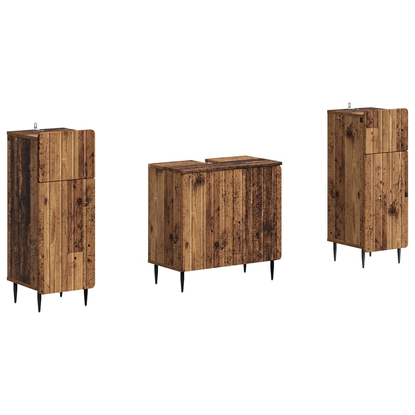 vidaXL 2 Piece Bathroom Cabinet Set ZWOLLE Old Wood Engineered Wood
