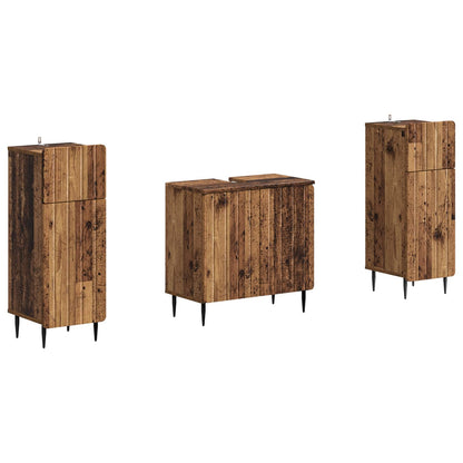 vidaXL 2 Piece Bathroom Cabinet Set ZWOLLE Old Wood Engineered Wood