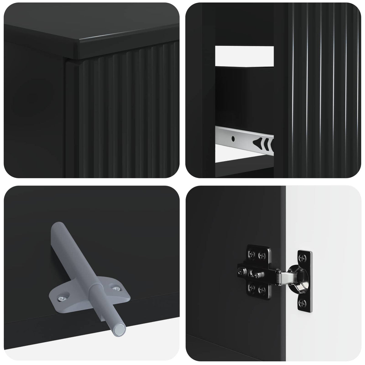 vidaXL 3 Piece Bathroom Cabinet Set ARNHEM 3 pcs Black 30 x 31 x 80 cm