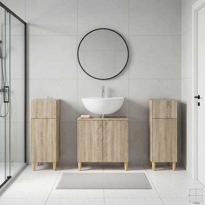vidaXL 3 Piece Bathroom Cabinet Set ARNHEM 3 pcs Sonoma Oak