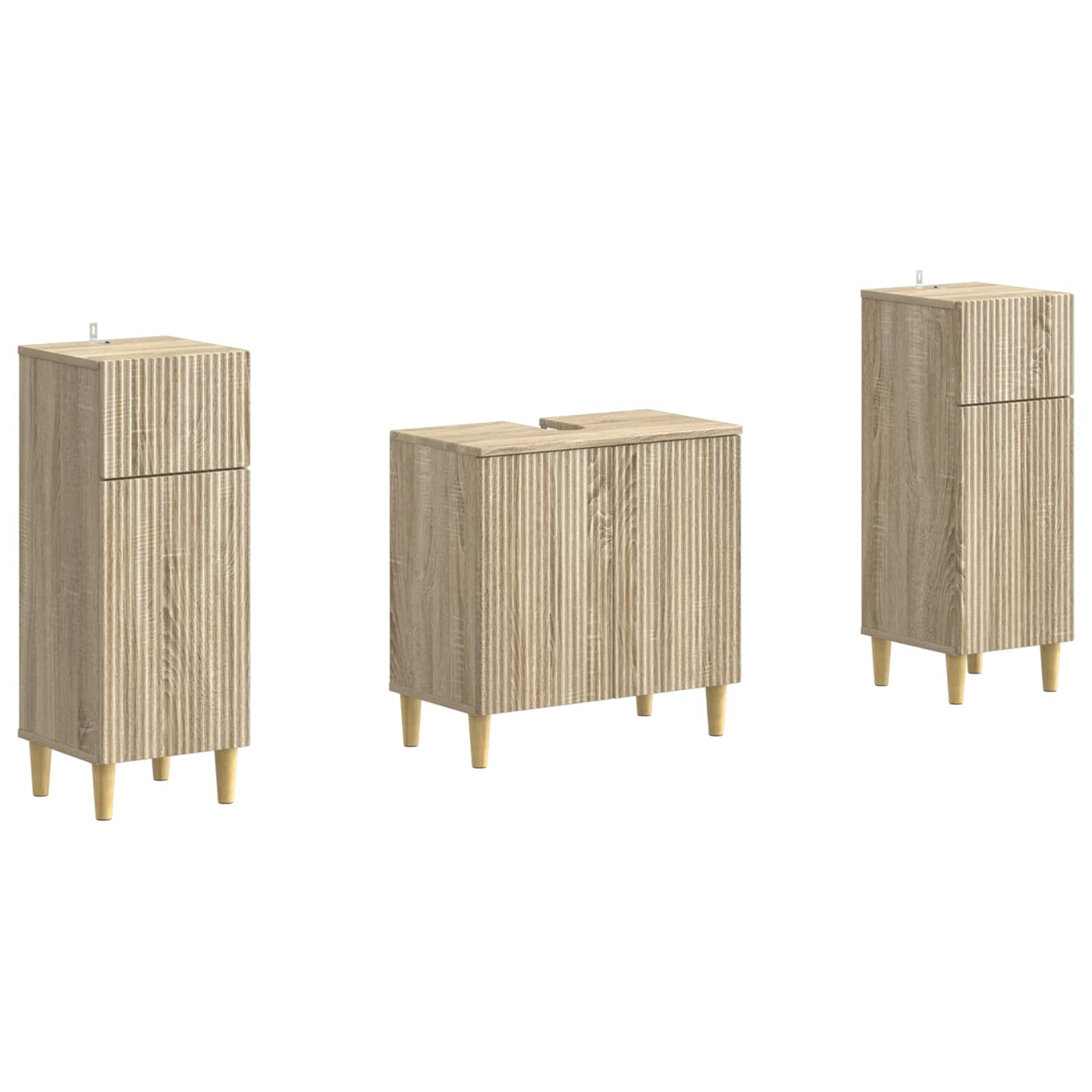 vidaXL 2 Piece Bathroom Cabinet Set ARNHEM Sonoma Oak Engineered Wood