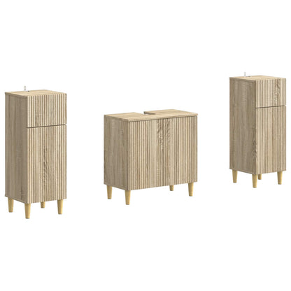 vidaXL 2 Piece Bathroom Cabinet Set ARNHEM Sonoma Oak Engineered Wood