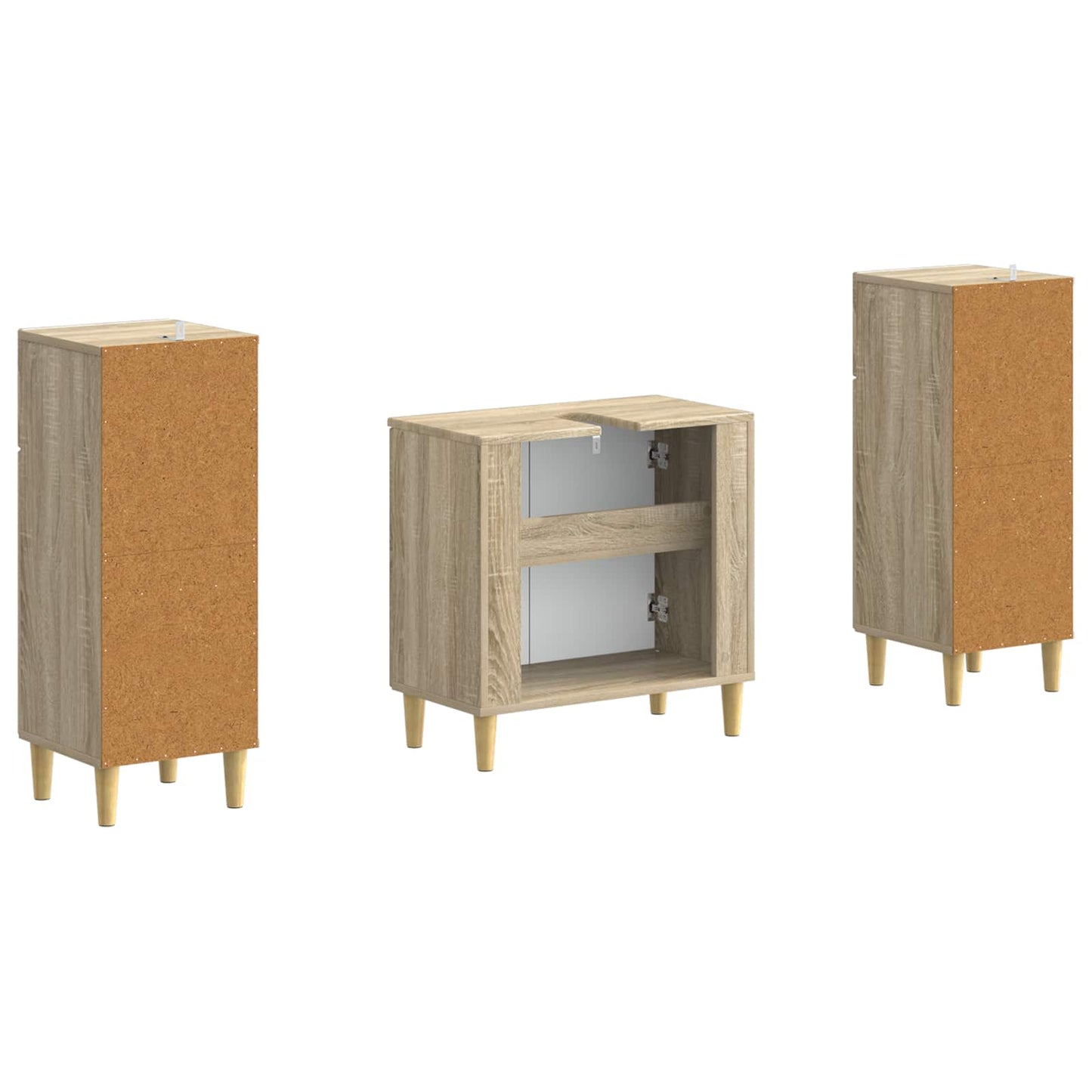 vidaXL 2 Piece Bathroom Cabinet Set ARNHEM Sonoma Oak Engineered Wood