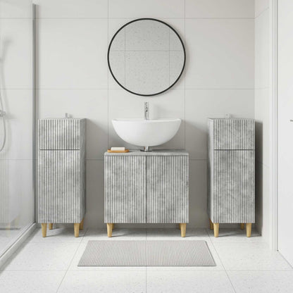 vidaXL 3 Piece Bathroom Cabinet Set ARNHEM 3 pcs Concrete Grey