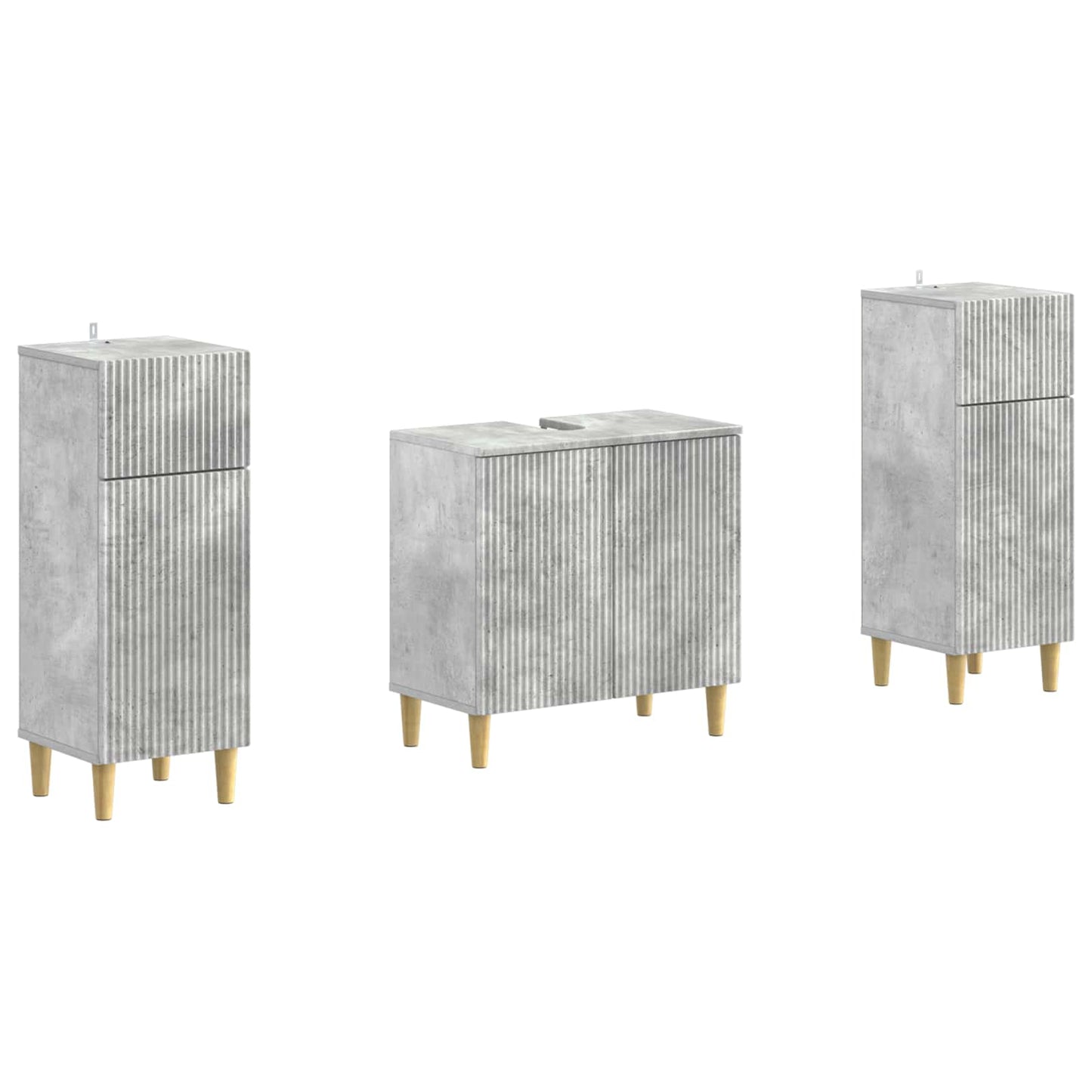 vidaXL 2 Piece Bathroom Cabinet Set ARNHEM Concrete Grey