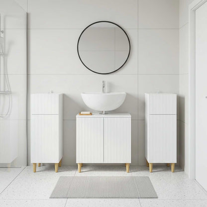 vidaXL 3 Piece Bathroom Cabinet Set ARNHEM 3 pcs High Gloss White