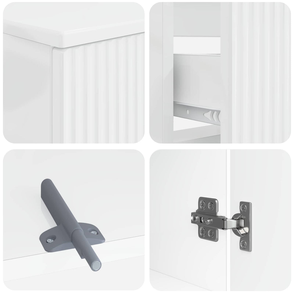 vidaXL 3 Piece Bathroom Cabinet Set ARNHEM 3 pcs High Gloss White