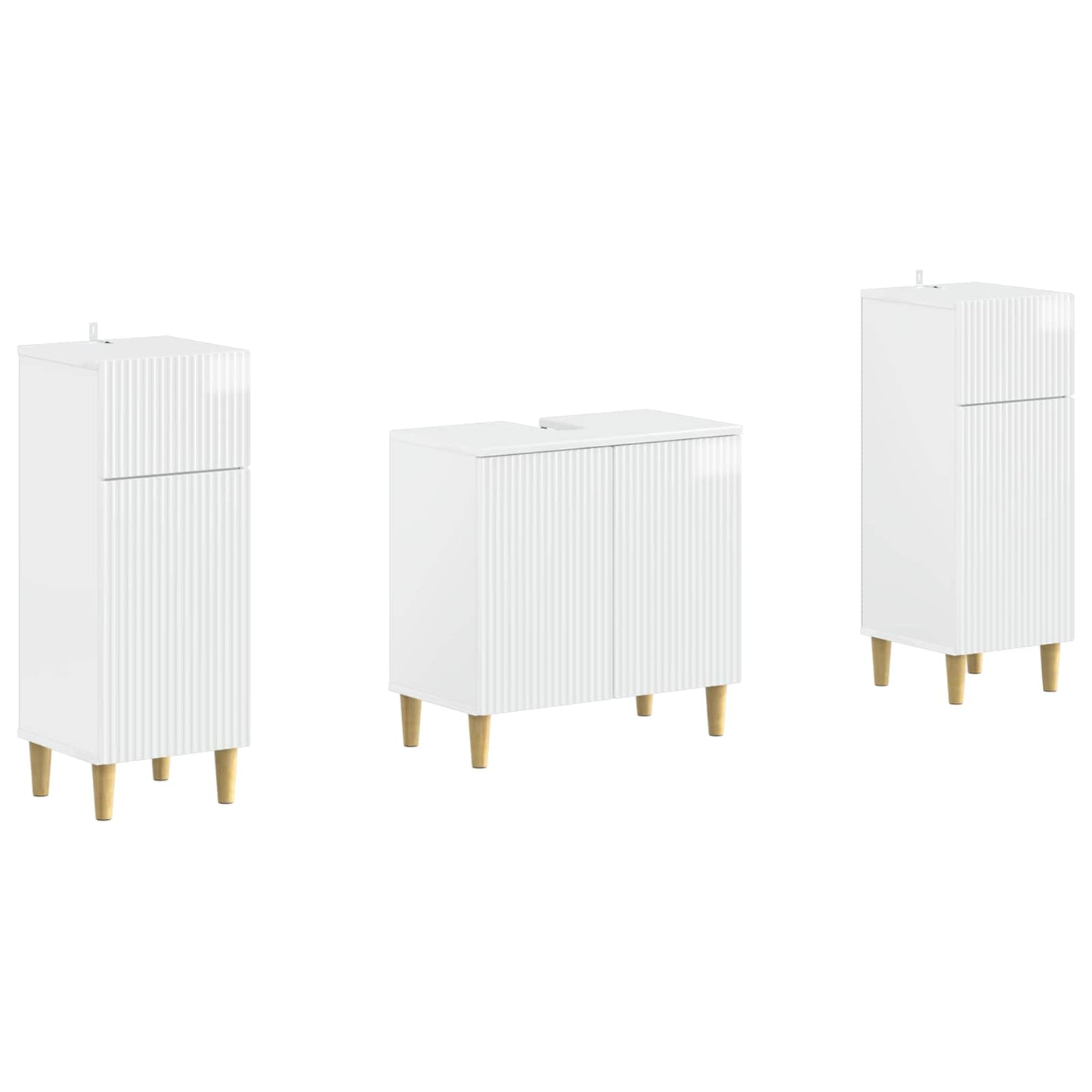 vidaXL 2 Piece Bathroom Cabinet Set ARNHEM High Gloss White